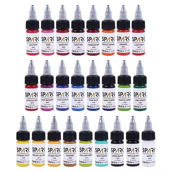 50 ชุดสี Spark Wholesale Organic Organic Pigment 1 ออนซ์ 30 มล. ขวดแต่งหน้าแบบใช้แล้ว