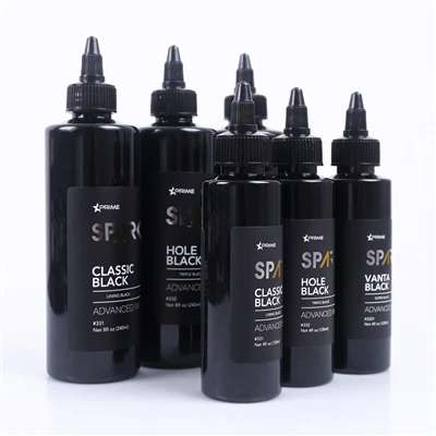 หมึกสัก SPARK Black Series: ชุด 3 สีระดับมืออาชีพเพื่อความแม่นยำและความลึก