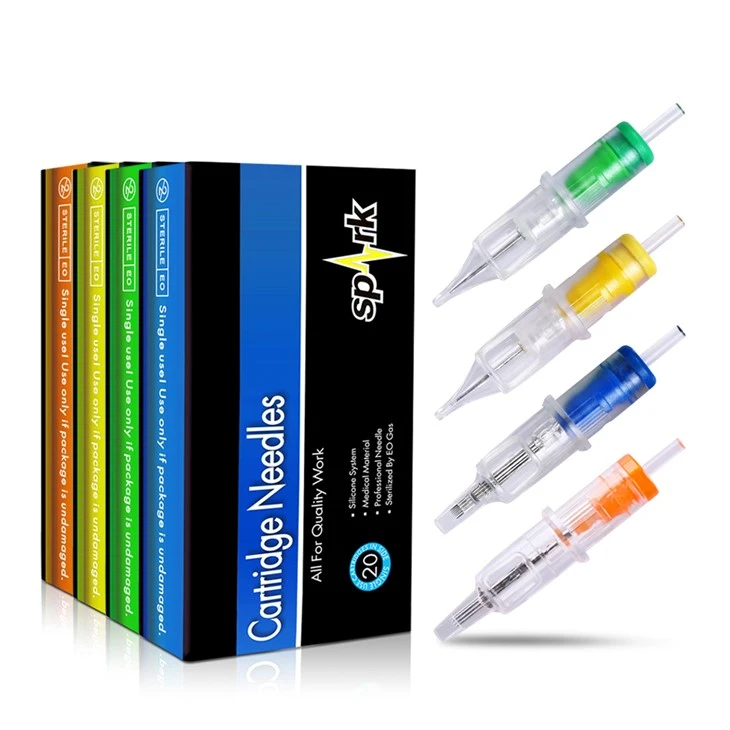 Professional Spark Spd Stainless Steel Cartridge Needles พร้อมแอปพลิเคชั่นศิลปะร่างกายแบบใช้แล้วทิ้ง Magnum