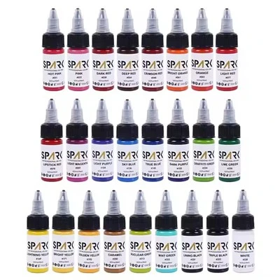 50 ชุดสี Spark Wholesale Organic Organic Pigment 1 ออนซ์ 30 มล. ขวดแต่งหน้าแบบใช้แล้ว