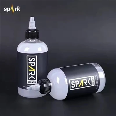 Spark Vegan stencil เป็นมิตรอย่างรวดเร็ว - สูตรการอบแห้งการถ่ายโอนเจล 8 fl oz (240 มล.) สำหรับแอปพลิเคชันรอยสักรอยสัก