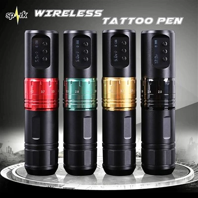 Spark Professional Precision Tattoo Pen Portable Electric Body Art แบตเตอรี่ถาวรทำงาน