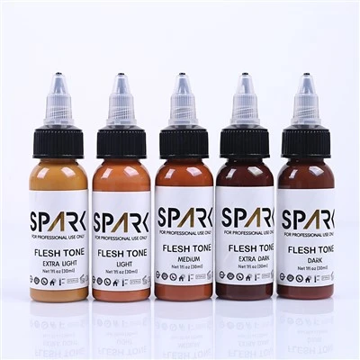ประกายหมึกรอยสักมืออาชีพ 1 ออนซ์สีผิวรอยสักหมึกสำหรับภาพสีผิวสีผิวสี