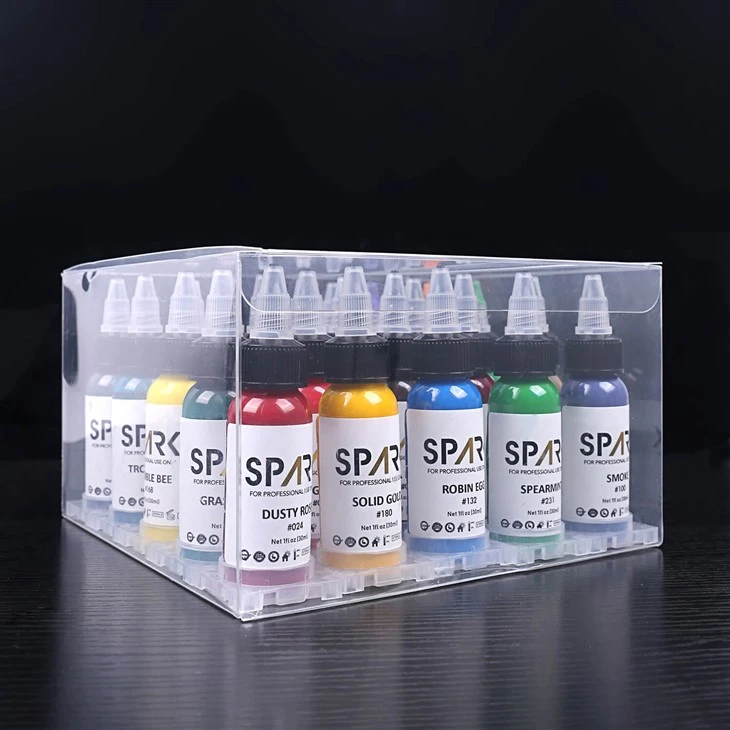 Spark 25 ขวดหมึกสัก 1 ออนซ์ 30 มล. 25 นับแต่ละชุด 66 สีให้เลือก