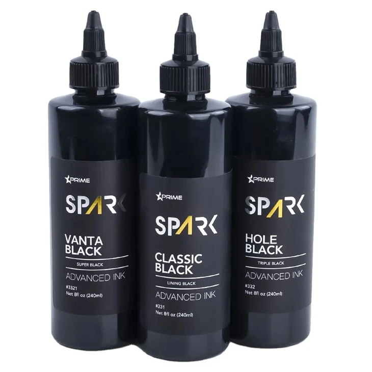 ประกายคุณภาพสูง 8oz 3 ซีรีส์คลาสสิกสีดำ/หลุมดำ/Vanta Black Tattoo Tattoo สำหรับรอยสักและศิลปะร่างกาย