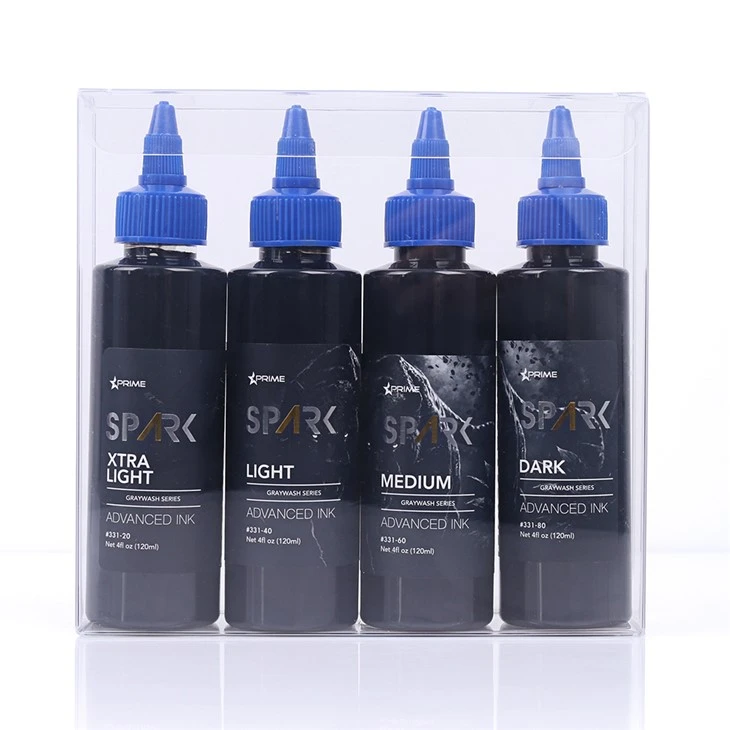 จุดประกายใหม่ล่าสุด 4oz*4 ชุดล้างสีเทากันน้ำหมึกสักชั่วคราว
