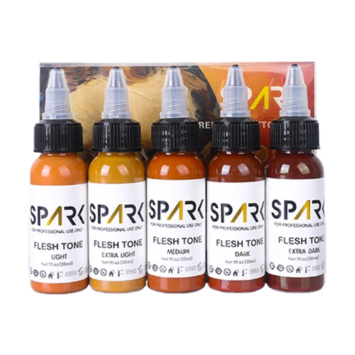Spark Professional 1 ออนซ์ผิวสีหมึกรอยสักสำหรับภาพสีผิวสีผิวสี