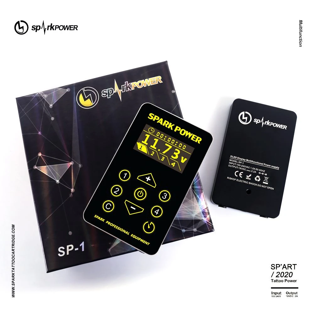 หน้าจอสัมผัส OLED Spark Tattoo Power Supply 2.2A
