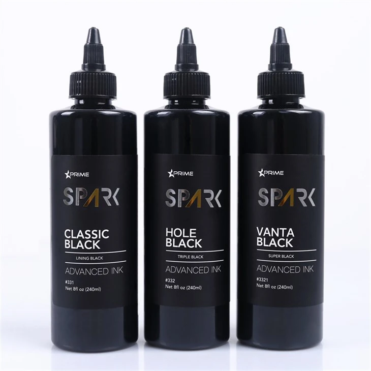 8OZ หมึกสีดำ Series Classic Black Lining Black Spark Tattoo Ink Professional Tattoo Ink จอแสดงผล