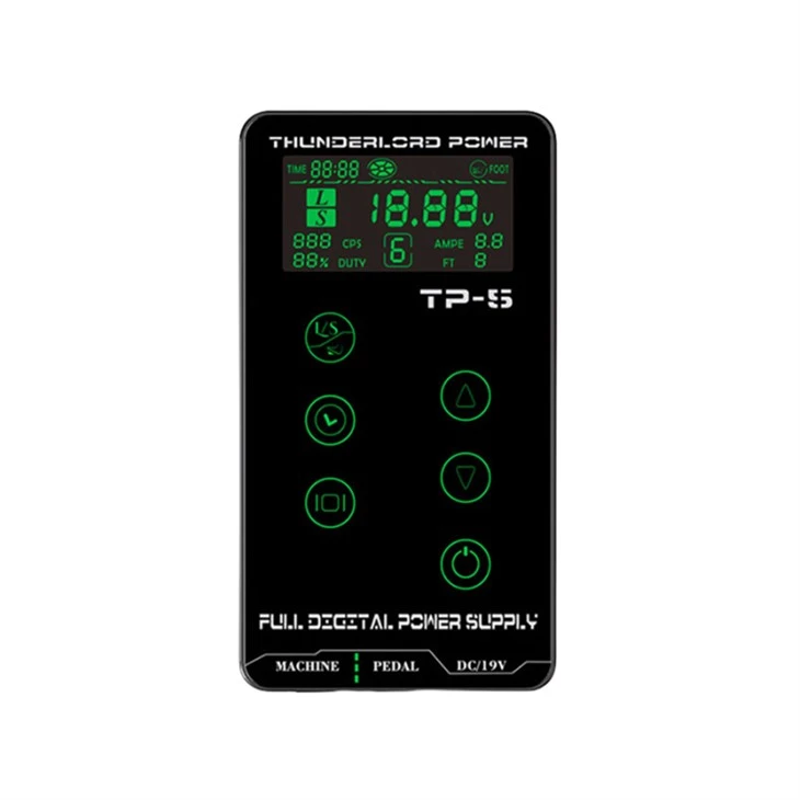 สำหรับเครื่องสักแบบม้วนและโรตารี LCD อุปกรณ์สักรอยสักแบบมินิพาวเวอร์ซัพพลาย