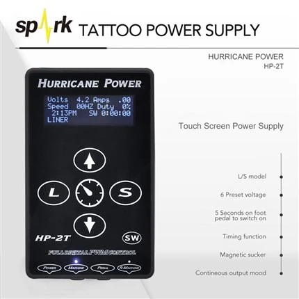 แหล่งจ่ายไฟไฟฟ้า Tattoo Digital Hurricane Tattoo Power Supplies