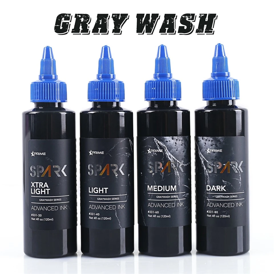 หมึกสัก Spark Greywash - 4 ชุดขวดออนซ์