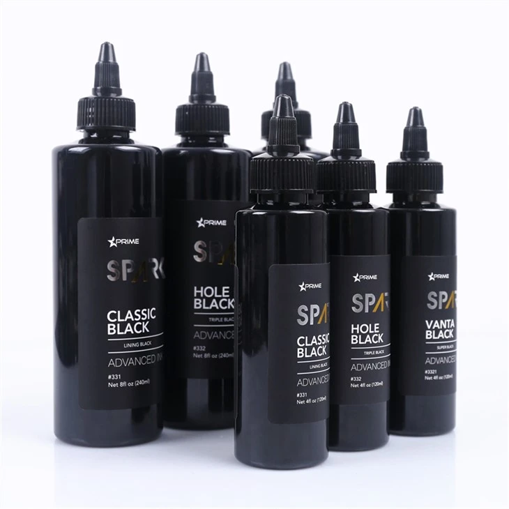 Triple Black 8OZ Hole Black Black Ink Series Spark Tattoo Ink ชุดหมึกสัก