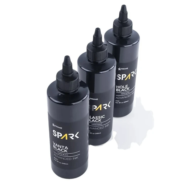 Vanta Black 8OZ 4OZ Super Black Ink Series Spark Tattoo Ink ชุดหมึกสักมืออาชีพ